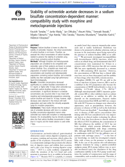 Stability of octreotide acetate decreases in a sodium bisulfate