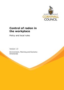 Control of radon in the workplace Policy and local rules Policy 3