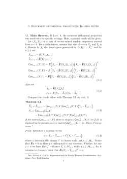 5. Recurrent orthogonal projections. Kalman filter 5.1. Main theorem