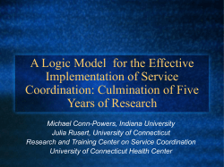 Service Coordination - The Early Childhood Technical Assistance