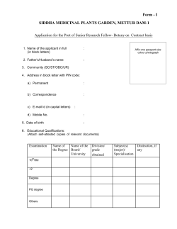 Form - I SIDDHA MEDICINAL PLANTS GARDEN, METTUR DAM-1