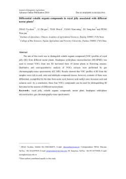 Differential volatile organic compounds in royal jelly