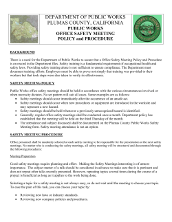 Office Safety Meeting Policy and Procedure