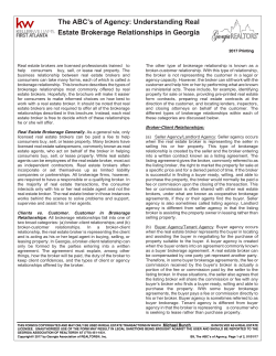 The ABC`s of Agency: Understanding Real Estate Brokerage