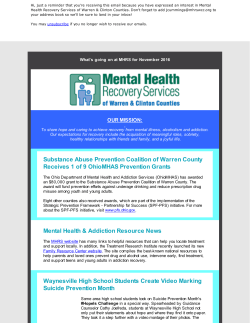 Substance Abuse Prevention Coalition of Warren County Receives