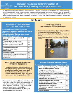 Hampton Roads Residents` Perception of Sea Level Rise, Flooding