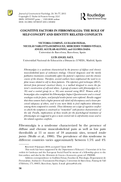 COGNITIVE FACTORS IN FIBROMYALGIA: THE ROLE OF SELF