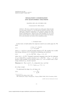 SINGLE-POINT CONDENSATION AND LEAST
