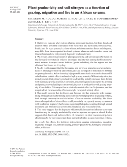 Plant productivity and soil nitrogen as a function of grazing