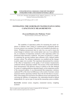 estimating the substrate water status using capacitance measurements