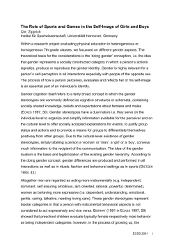 The Role of Sports and Games in the Self