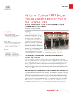 Halliburton CoreVault&reg; RFP System Impacts Economic Decision