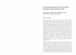 Encouraging notions of social justice through young children`s play
