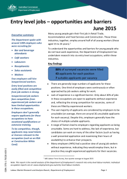 DOCX file of Entry level jobs &ndash; opportunities and barriers