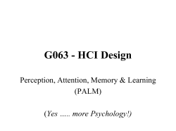 Perception, attention, memory and learning