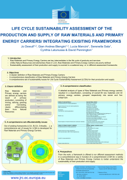 life cycle sustainability assessment of the production and supply of