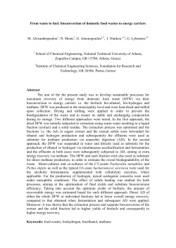 From waste to fuel: bioconversion of domestic food wastes to energy