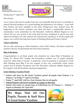 April Newsletter 1 - Harding Memorial Primary School
