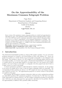 On the Approximability of the Maximum Common Subgraph Problem