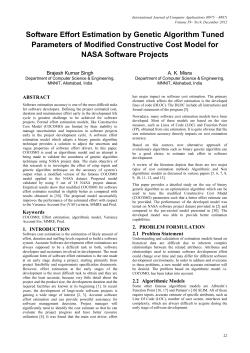 Software Effort Estimation by Genetic Algorithm Tuned Parameters