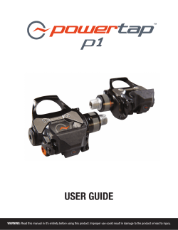 Powertap P1 Pedals User Manual