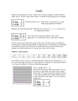 Limits - Boulder Math Tutor