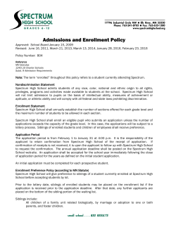 Admissions and Enrollment Policy