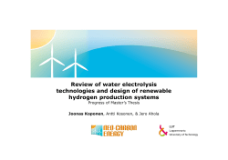 Review of water electrolysis technologies and design of renewable