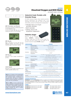 D IS SO LV EDOXYGEN Dissolved Oxygen and BOD