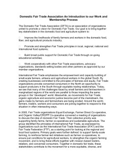 Domestic Fair Trade Association An Introduction to our Work and