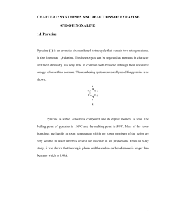 SYNTHESES AND REACTIONS OF PYRAZINE AND QUINOXALINE