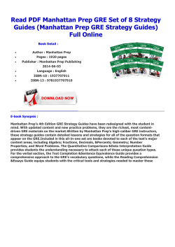 Read PDF Manhattan Prep GRE Set of 8 Strategy Guides