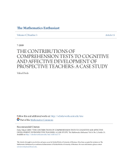 the contributions of comprehension tests to cognitive and affective