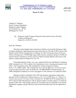 Sec Letter - CSP Contract - Opower