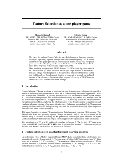 Feature Selection as a one