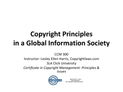 Copyright Principles in a Global Information