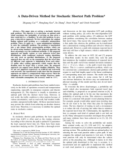 A Data-Driven Method for Stochastic Shortest Path Problem*