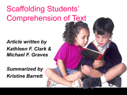 Scaffolding Students` Comprehension of Text