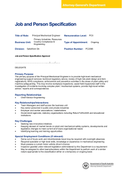 Click here to the Job and Person Specification