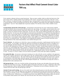 Factors that Affect Final Cement Grout Color TDS 174