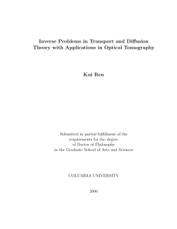 Inverse Problems in Transport and Diffusion
