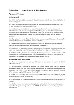 Schedule A Specification of Requirements Agreement Overview A1