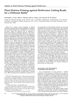 Plant Defense Priming against Herbivores: Getting