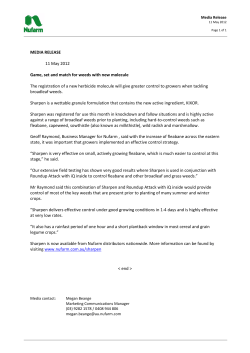 MEDIA RELEASE 11 May 2012 Game, set and match for