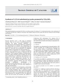 IRANIAN JOURNAL OF CATALYSIS Synthesis of 1,3,5