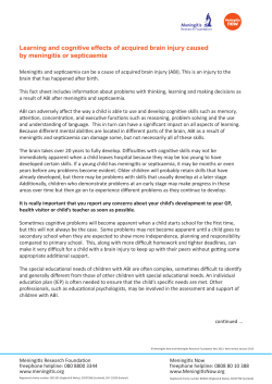 Learning and cognitive effects of acquired brain injury caused by