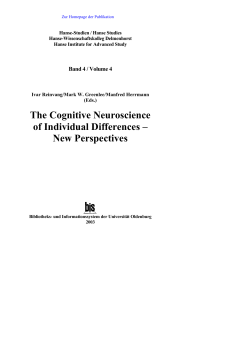 The Cognitive Neuroscience of Individual Differences &ndash; New
