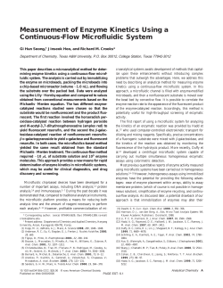Measurement of Enzyme Kinetics Using a Continuous
