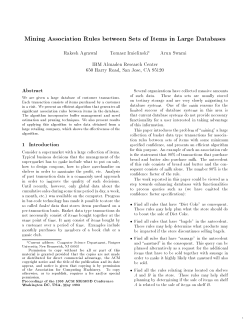 Mining Association Rules between Sets of Items in Large Databases