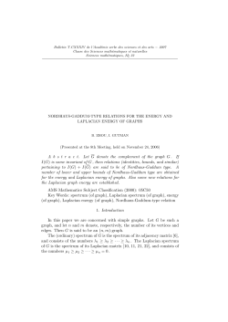 A b s t r a c t. Let G denote the complement of the graph G. If I(G) is
